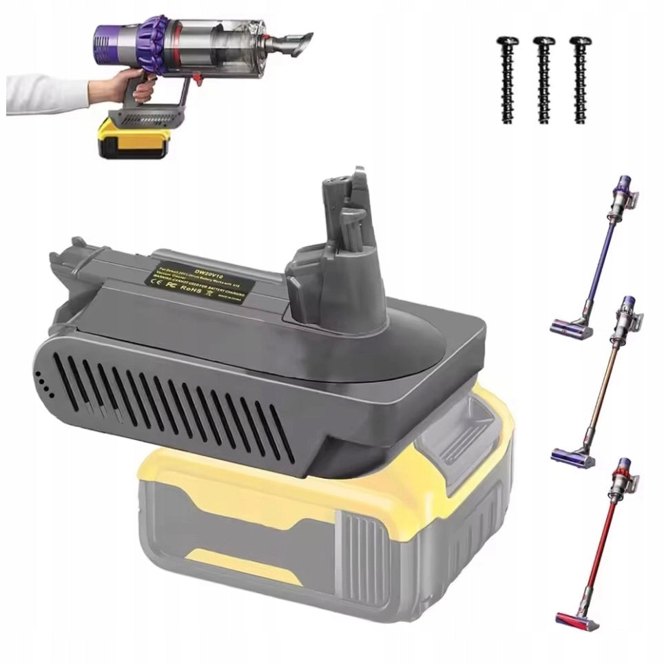 Adattatore Batteria di Ricambio compatibile con Aspirapolvere Dyson V10 – Per Batterie Dewalt 18V/20V/60V