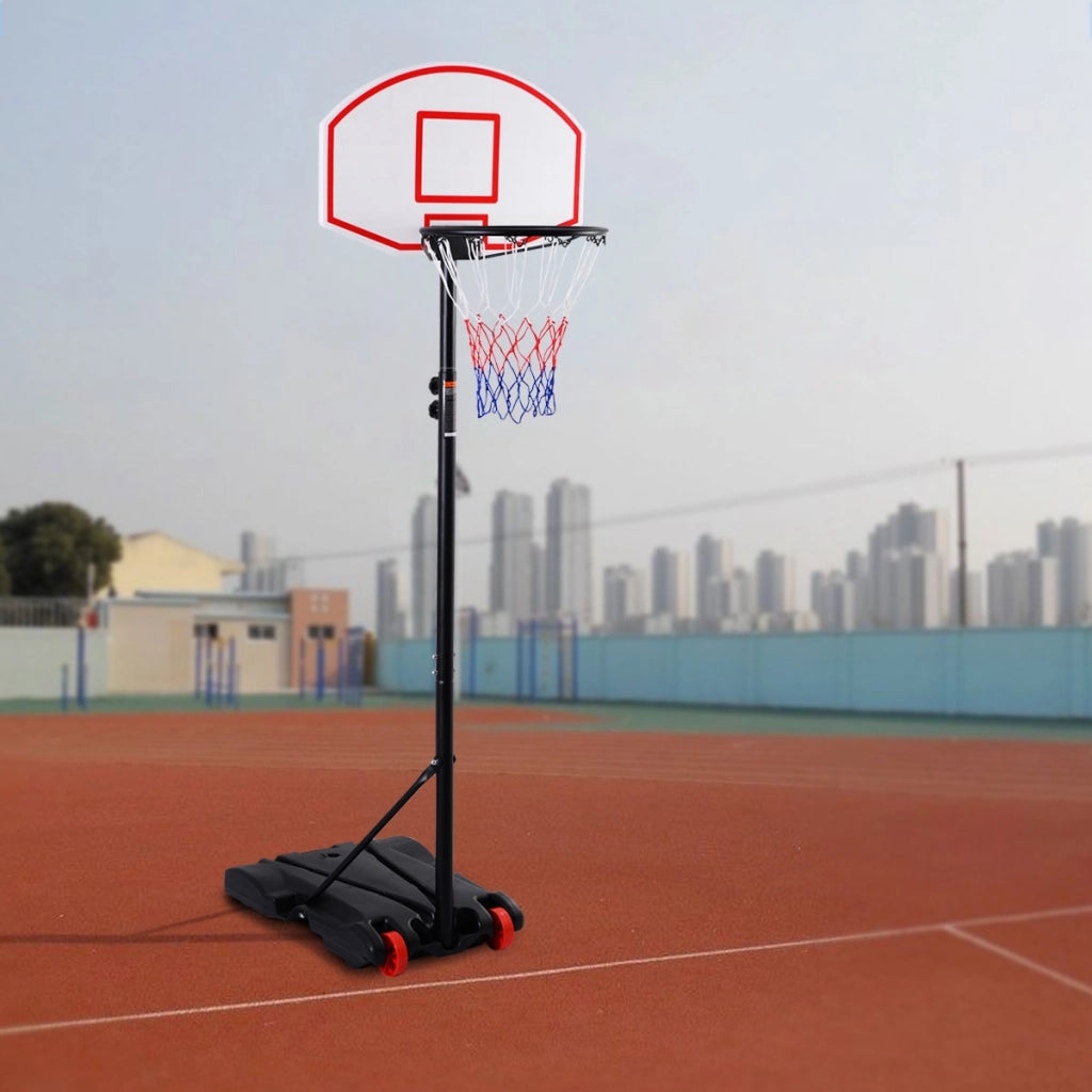 Canestro da basket con ruote altezza regolabile-Canestro portatile con supporto da esterno 1,79-2,08m