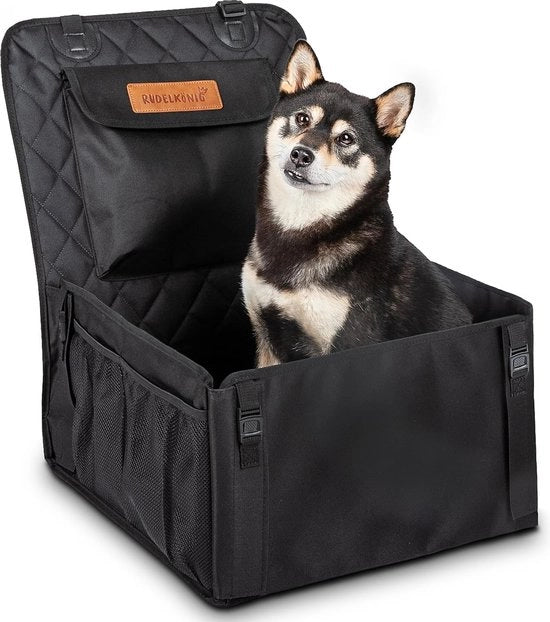 Autostola per cani, sedile impermeabile per cani per sedile posteriore, gabbia per cani per cani piccoli e medi, nero
