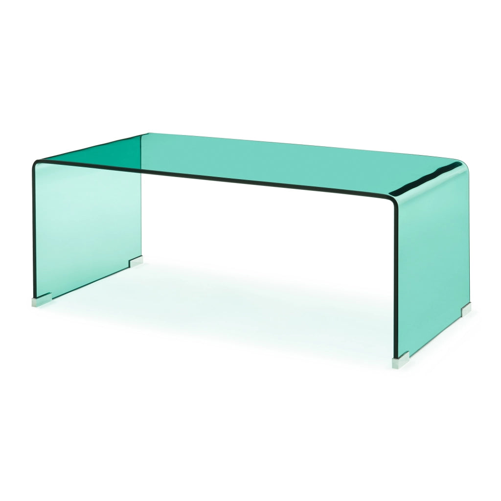 Tavolino da Caffè Väsas in Vetro 90 x 45 x 35 cm - Verde [en.casa]