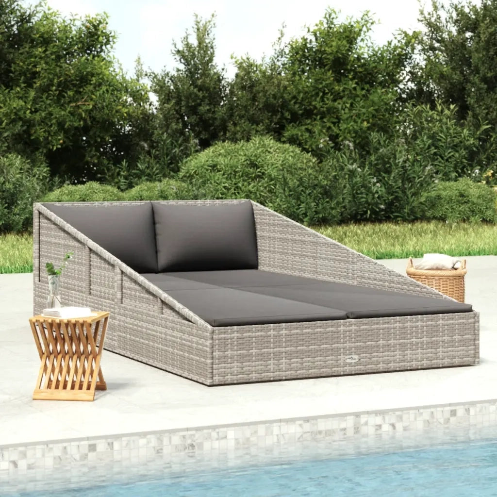 Lettino da Giardino Grigio 110x200 cm in Polyrattan CFW7599733