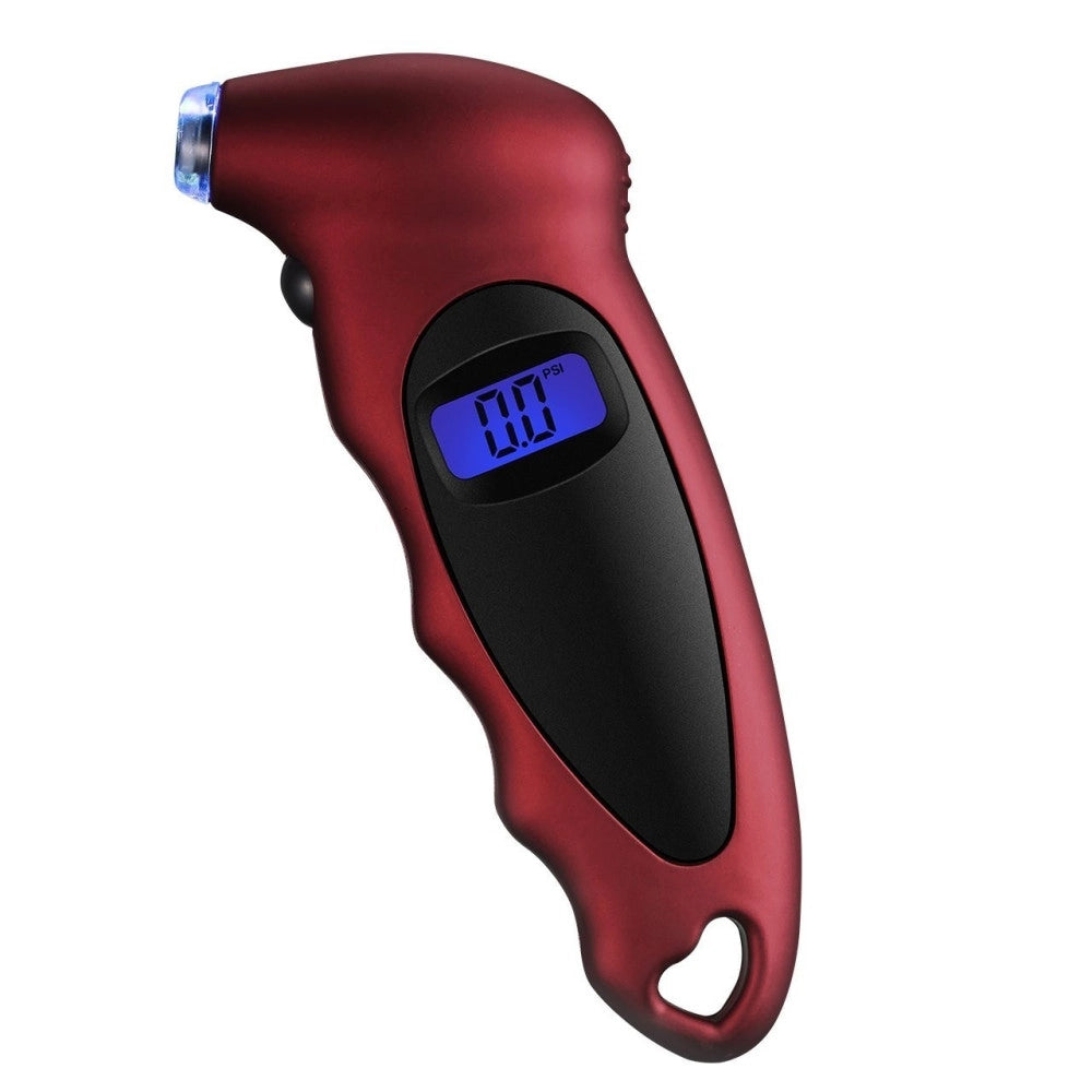 Trade Shop - Manometro Misuratore Digitale Di Pressione Gomme Pneumatici Gomma Auto Moto Bici -