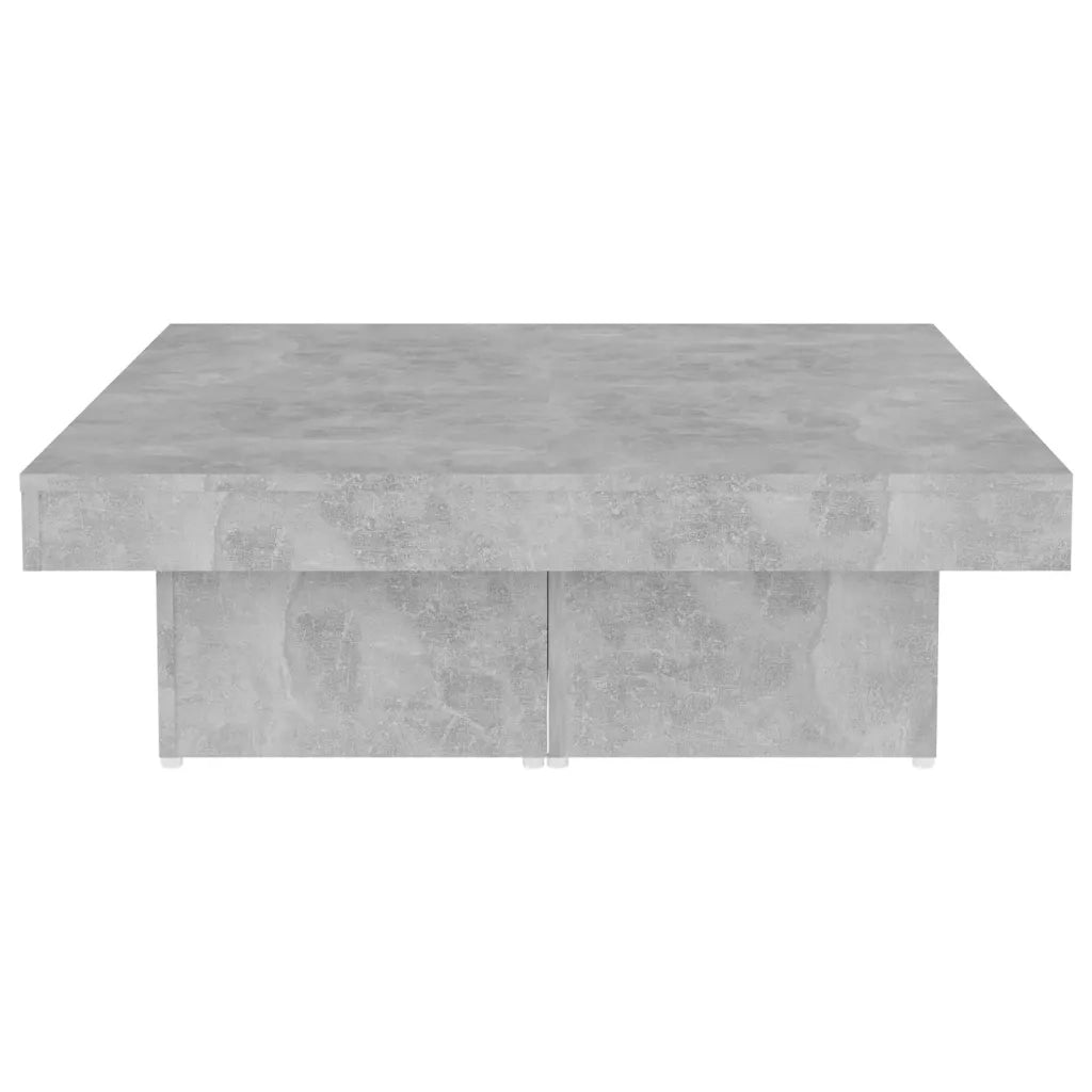 Tavolino da Salotto Grigio Cemento 90x90x28cm Legno Multistrato 806916