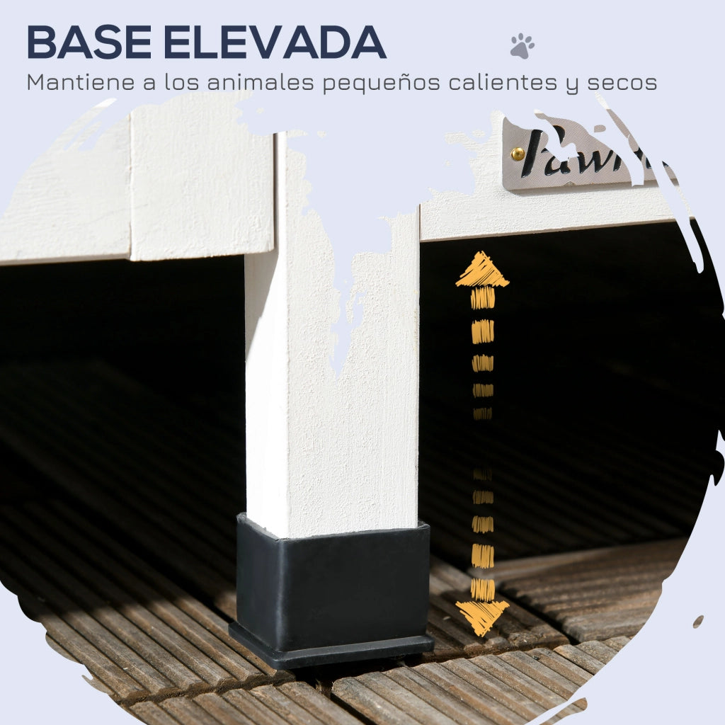 Casetta per Gatti a 2 Livelli in Legno da Esterno ¨C Zephmum ¨C Grigio 96x65x85.5 cm