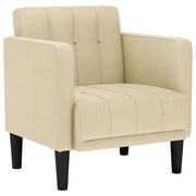 Divano Poltrona | Sedia con Braccioli Crema 53 cm in Tessuto