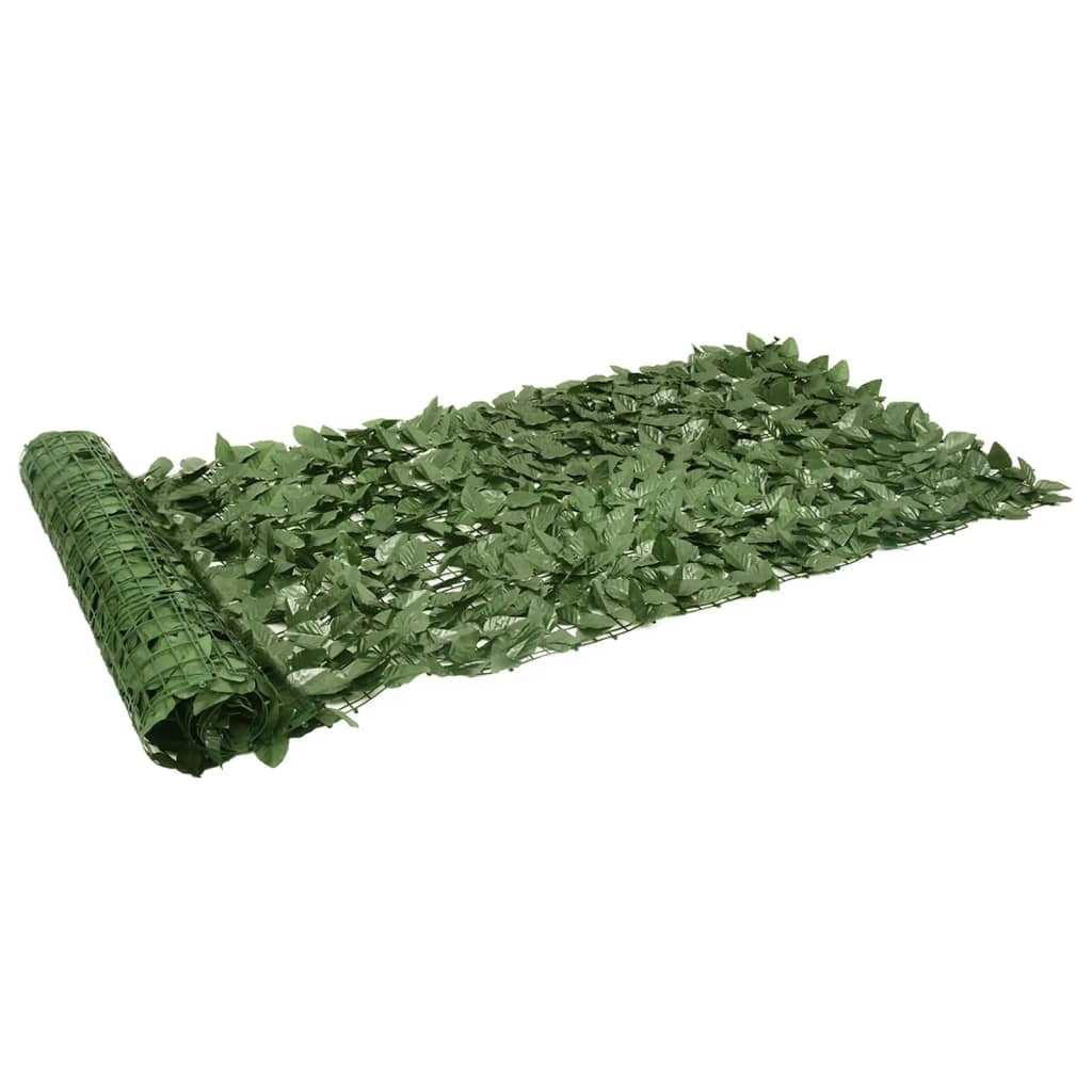 Schermo per balcone schermo per la privacy con foglie 500 x 100 cm verde scuro 02_0010009