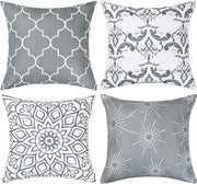 Set di cuscini decorativi morbidi - 4 pezzi - Grigio - 40 x 40 cm