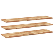 3 pz Mensole da Parete | Scaffali a Parete | Ripiano a parete 120x40x2 cm Legno Acacia Rifinito a Olio