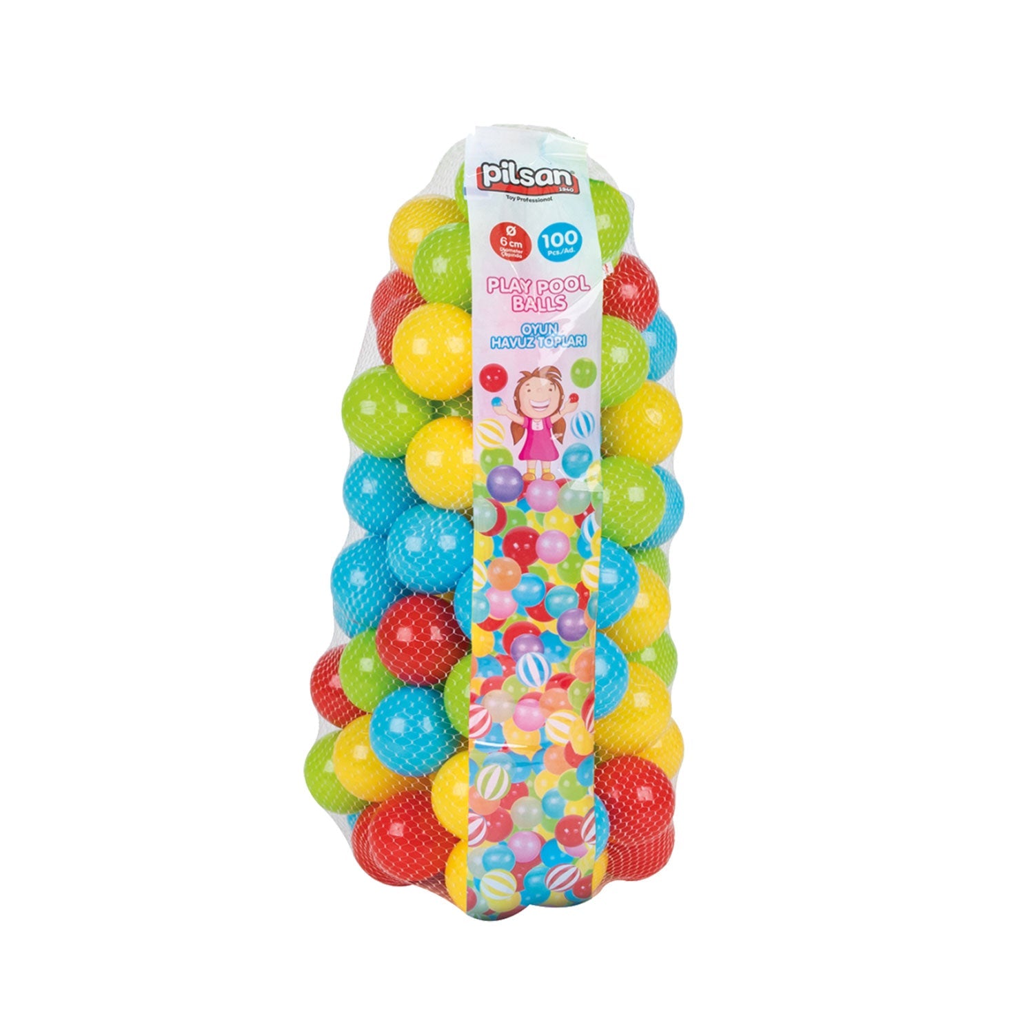 Rete 100 Palline Ø6 cm in Plastica Morbida Multicolore