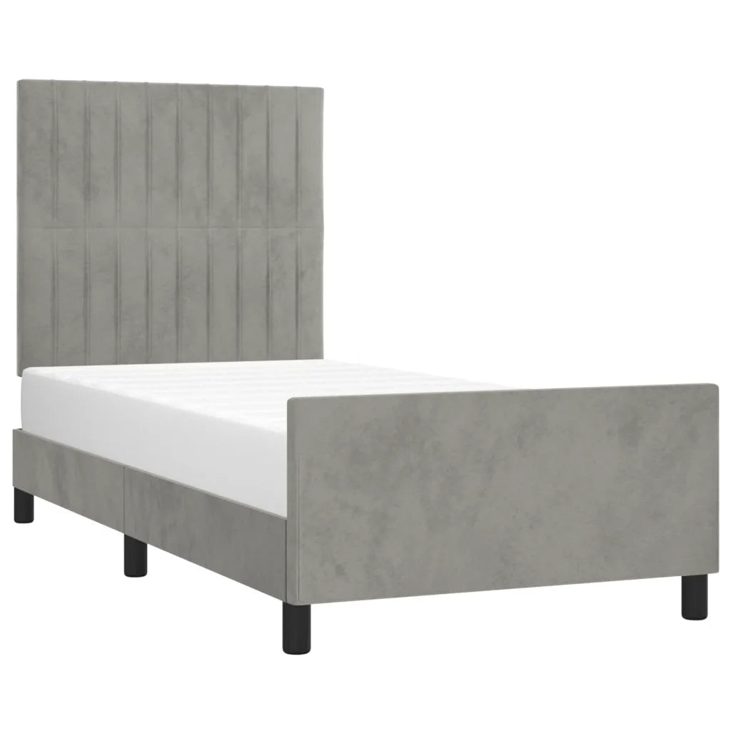 Giroletto senza Materasso-Struttura Letto Grigio Chiaro 80x200 cm Velluto 475831