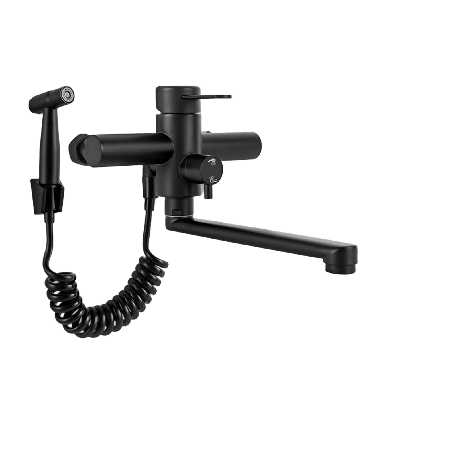 MAX |rubinetto miscelatore gastronomia montaggio a parete nero|rubinetto cucina professionale acciaio inox con doccetta|ristorante parete bocca piatta