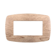 Placca Slim Serie Space 4P Colore Legno Chiaro Compatibile Con Bticino Living Light
