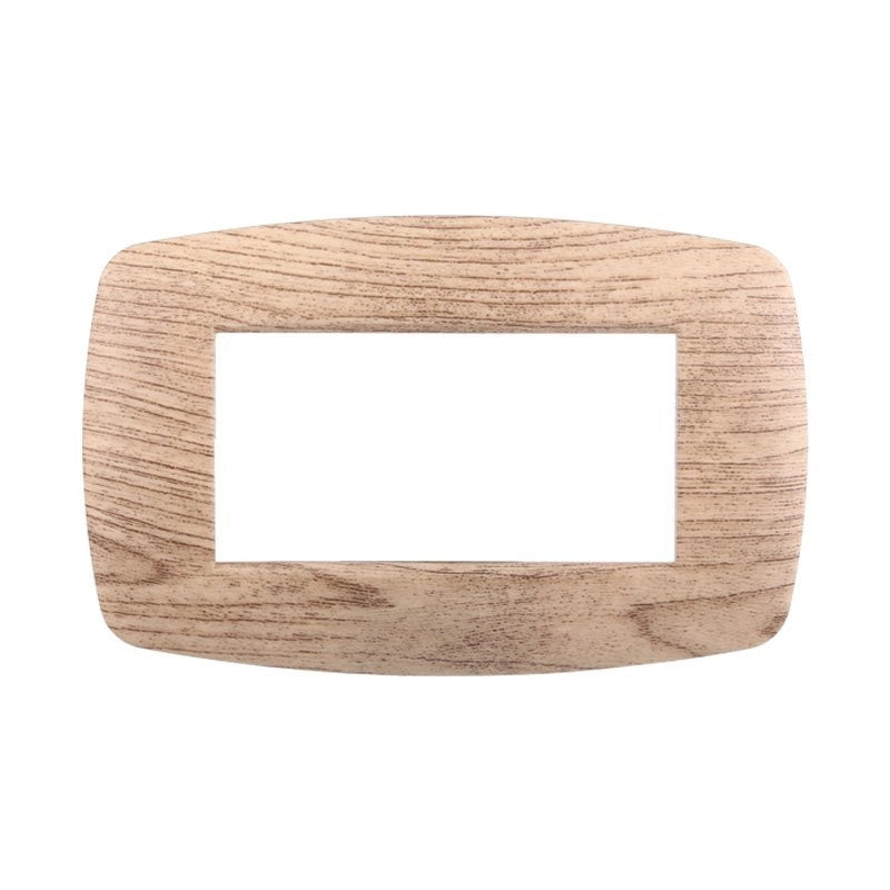 Placca Slim Serie Space 4P Colore Legno Chiaro Compatibile Con Bticino Living Light