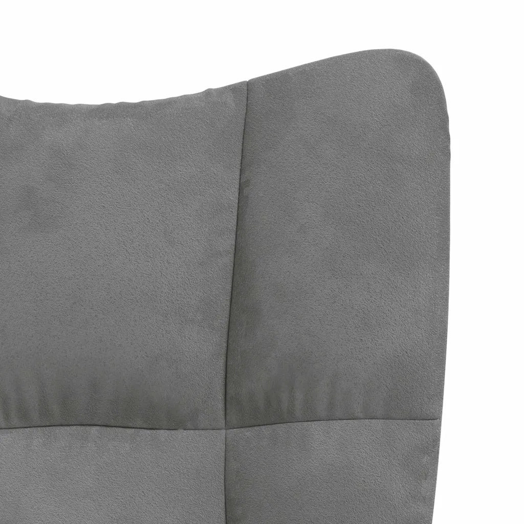 Divano Sedia-Poltrona Relax con Poggiapiedi Grigio Scuro in Velluto 933792