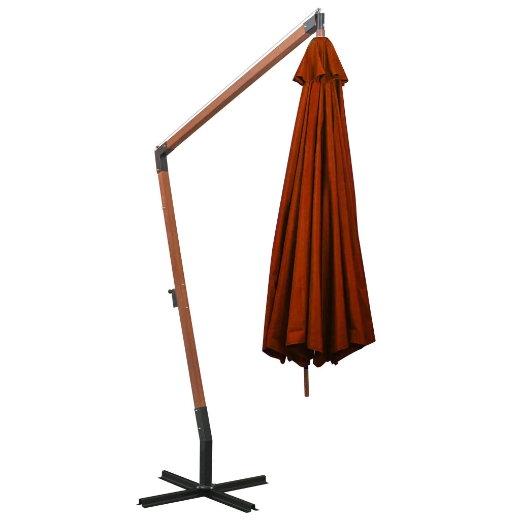 Ombrellone a Sbalzo Terracotta 3,5x2,9 m Palo in Abete Massello 313771