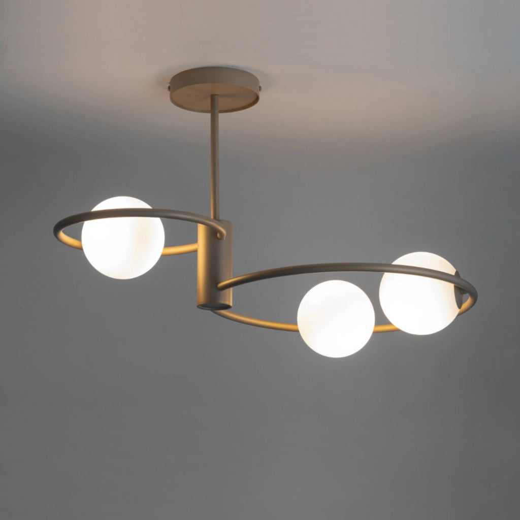 Plafoniera moderna Aqua oro 3 sfere vetro G9 12W Sigma