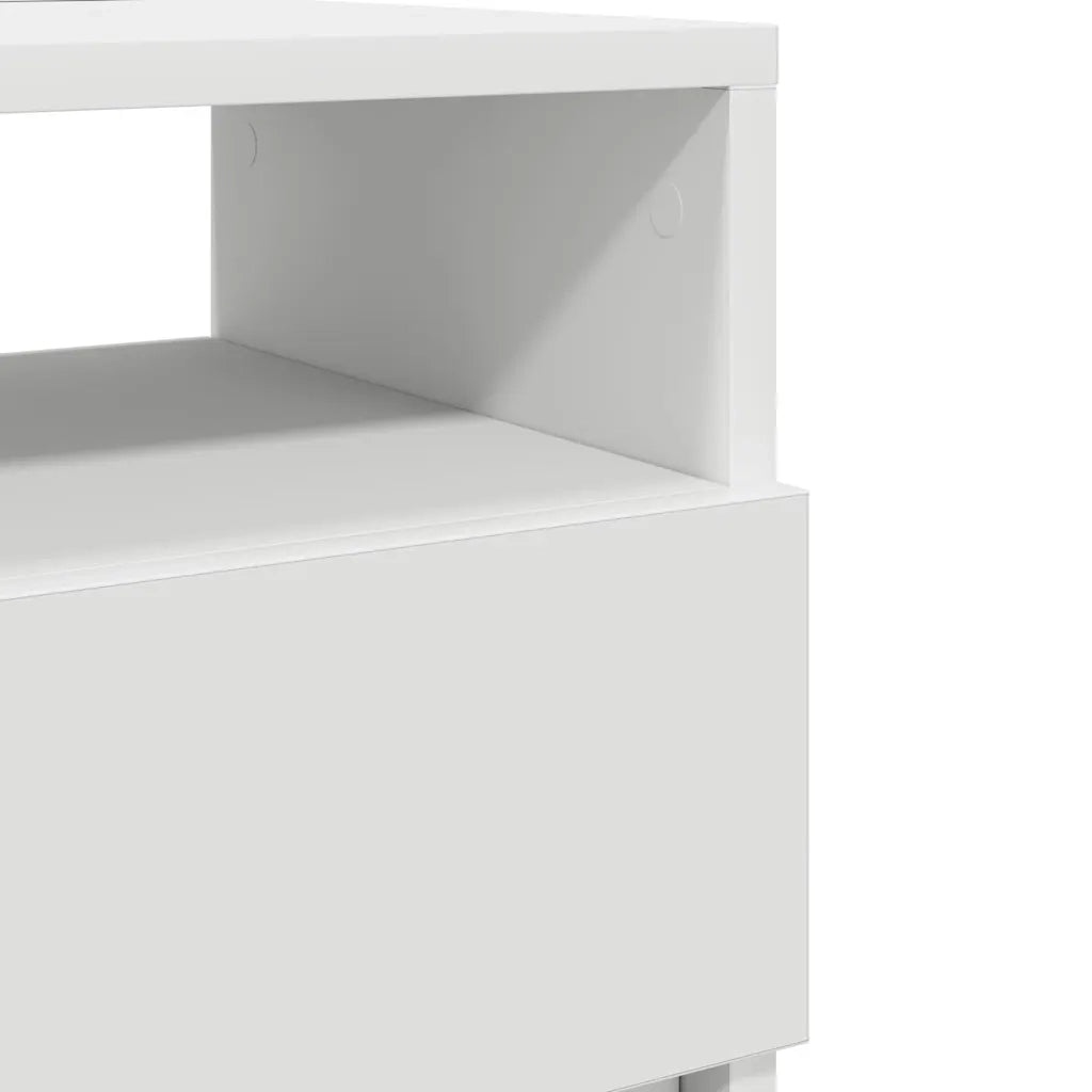 Comodini 2 pz con 2 Cassetti Bianchi 40x33x60 cm 858561