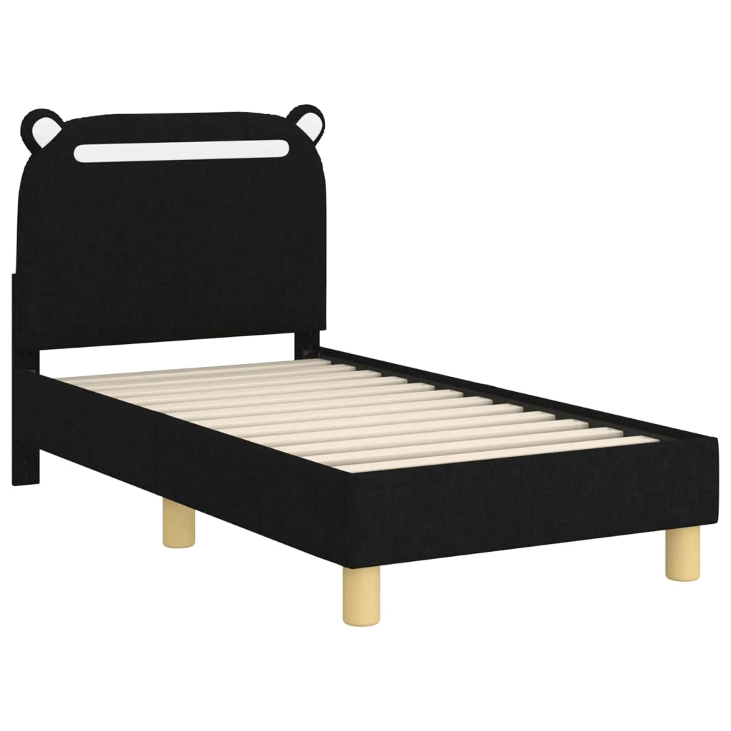 Struttura letto per bambini con testata-Giroletto per bambini Nero 70 x 140 cm 213546