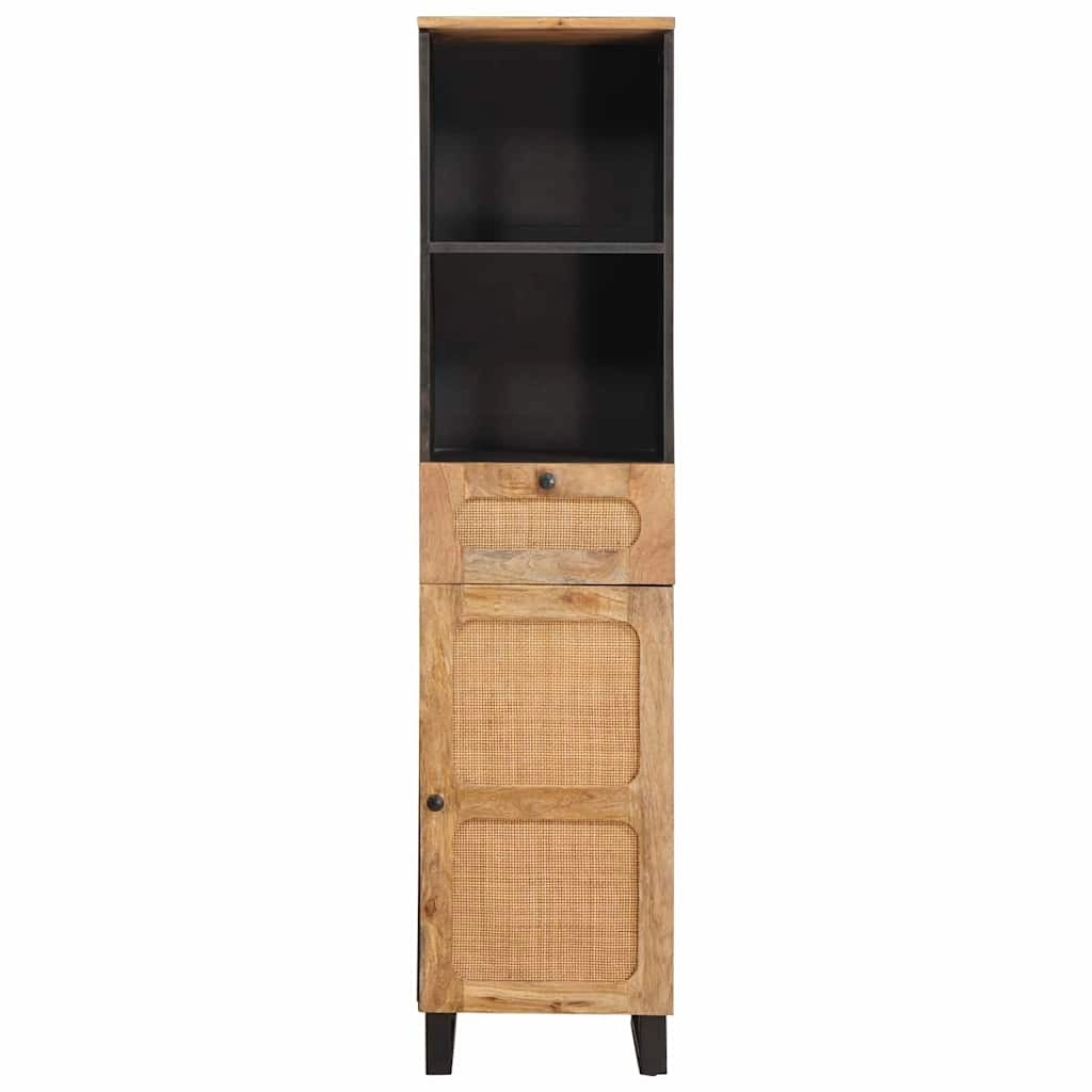 Mobiletto da bagno moderno con ripiano portaoggetti 38 x 33 x 160 cm in legno di mango marrone 02_0057796