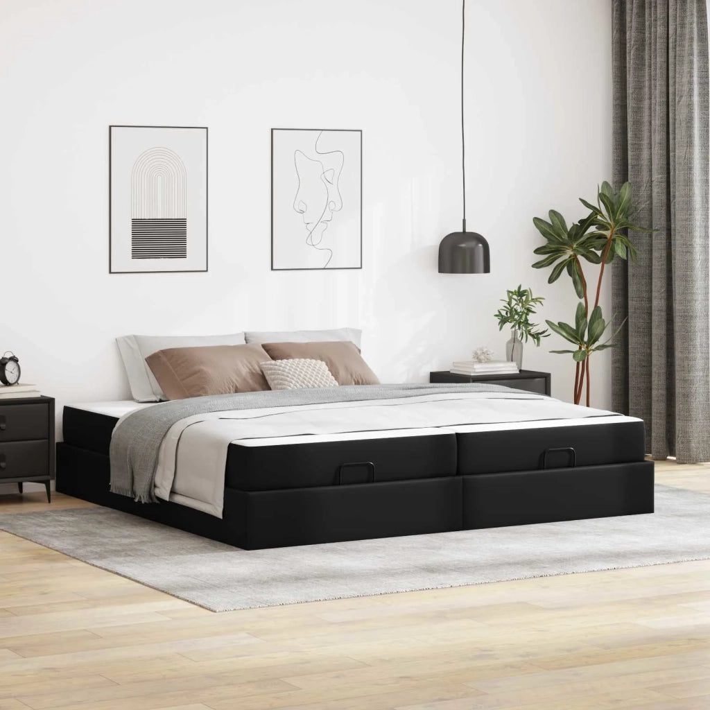 Struttura letto con materasso con materasso 2 pcs Nero PVC 3399441