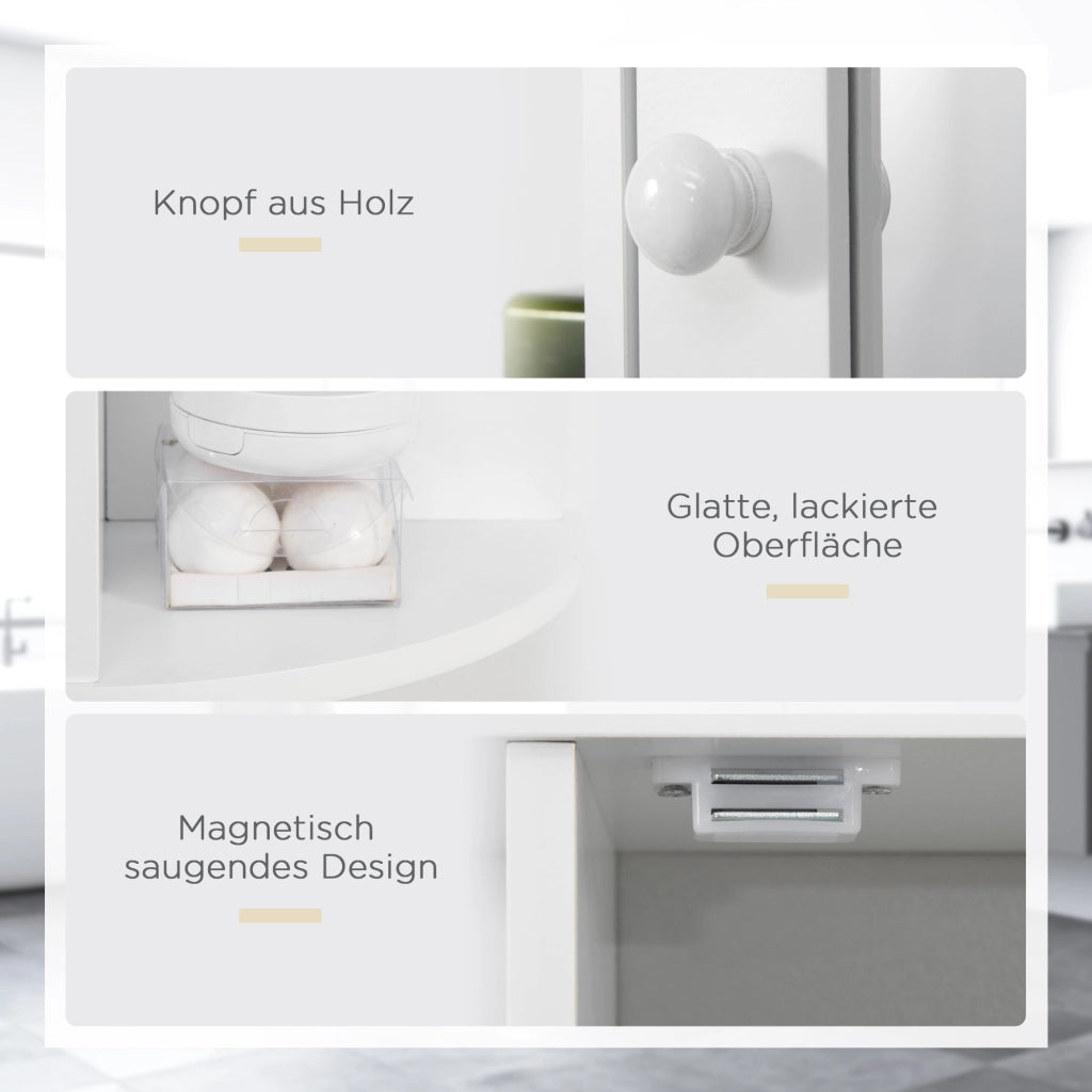 Armadietto Bagno con Specchio ¨C zephmum ¨C Bianco 66x17x63