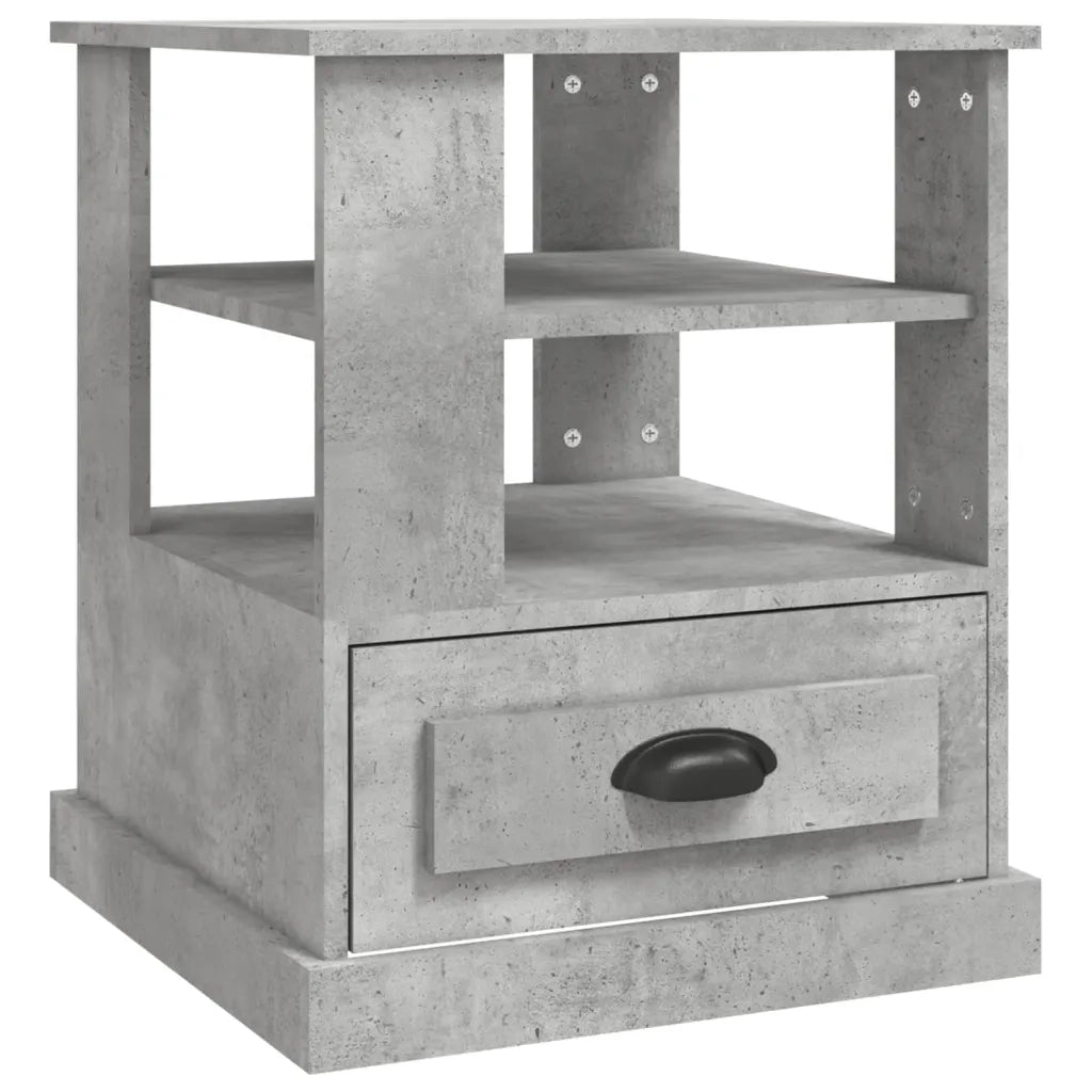 Tavolino Grigio Cemento 50x50x60 cm in Legno Multistrato 816412