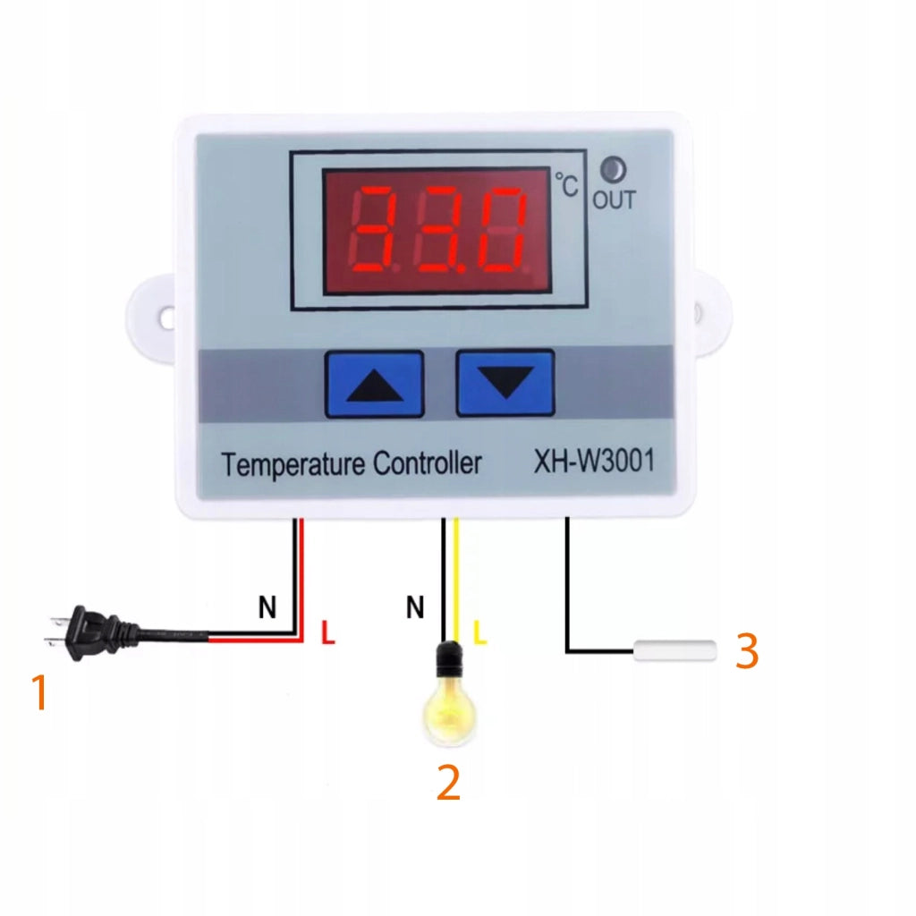 Termostato Elettronico XH-W3001 1500W – Controllo Universale Temperatura | AC 110-230V, -50°C a +110°C
