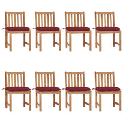 Sedie da Giardino con Cuscini 8 pz in Legno Massello di Teak cod mxl 38903