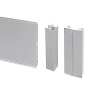 Battiscopa per Mobili Cucina 4,7m H15 cm con Giunti in Plastica Emuca Anodizzato Satinato