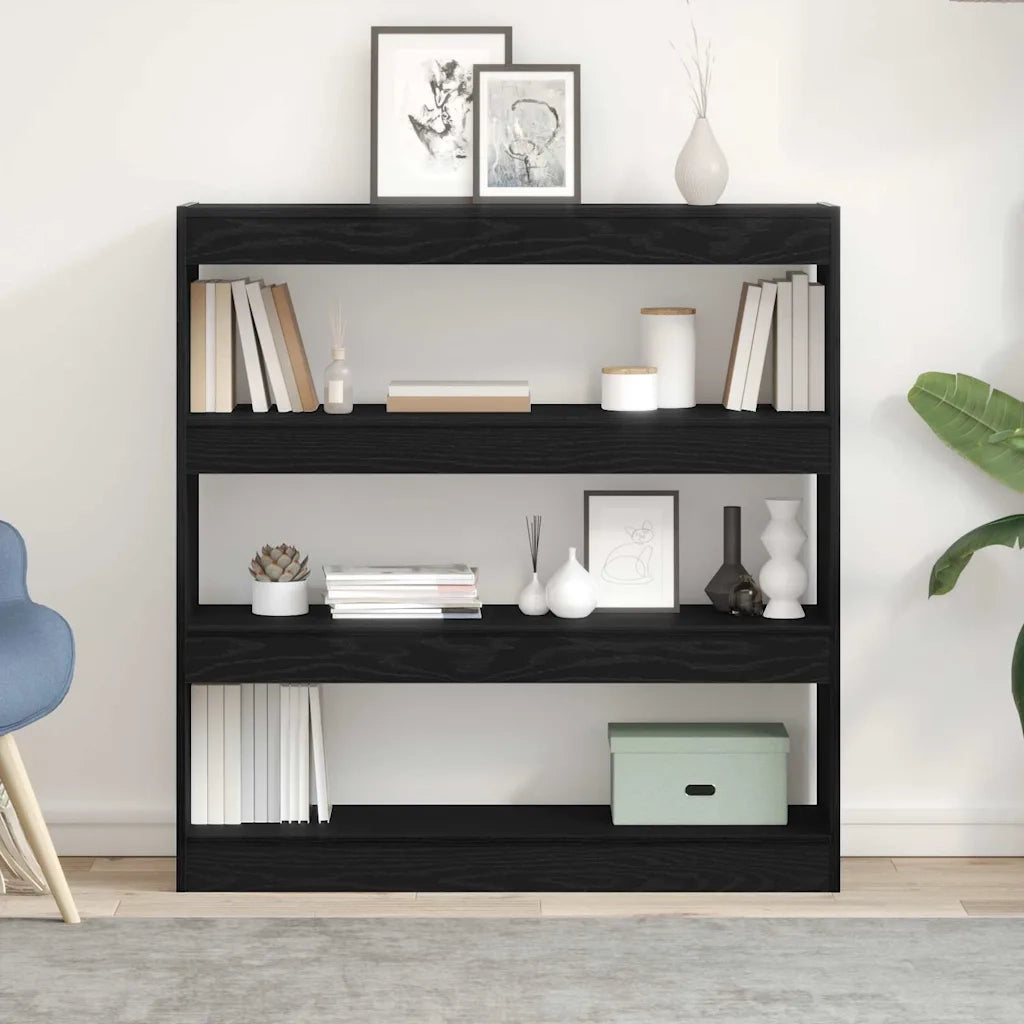 Armadio per Libri Rovere Nero 100 x 30 x 103 cm 862726