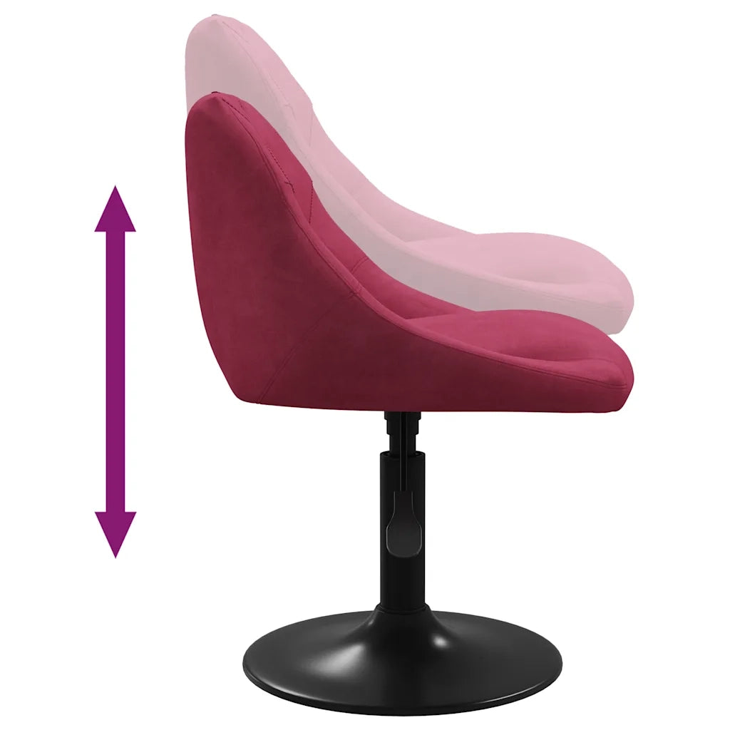 Sedia da Pranzo Rosso Vino in Velluto