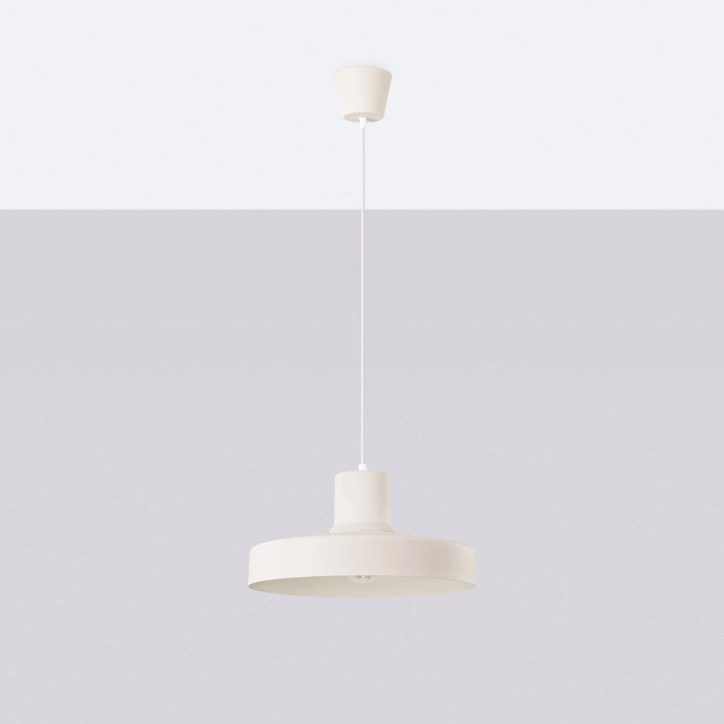 Lampada a sospensione BILO in acciaio beige E27 moderna rotonda 35x120cm