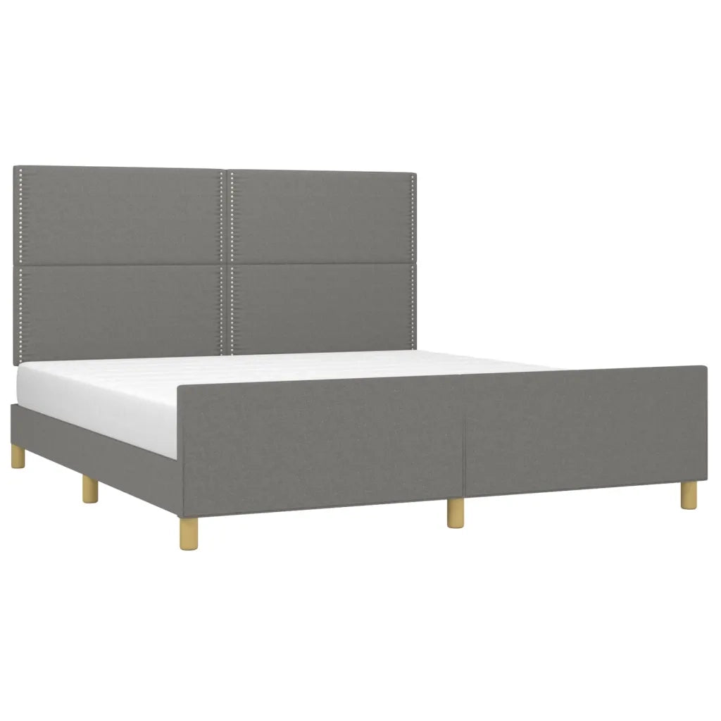 Giroletto senza Materasso Grigio Scuro 180x200 cm Tessuto