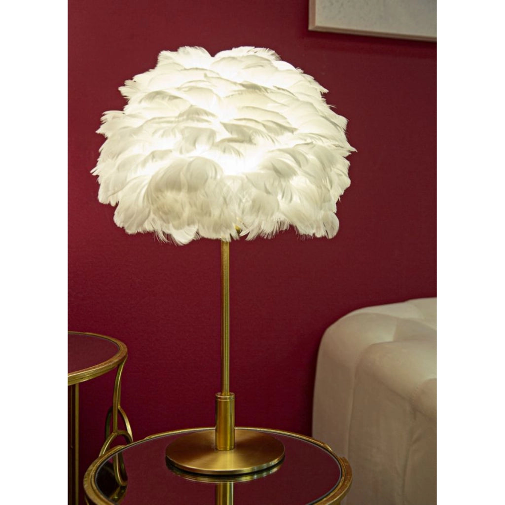 Lampada da Tavolo Piume 7, Bianco, Metallo, 30x30x50 cm