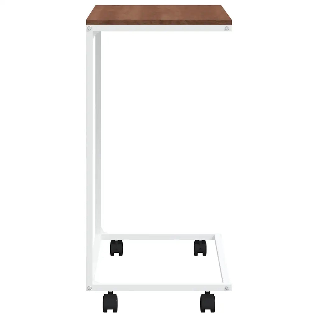 Tavolino con Ruote Bianco 55x35x70 cm in Legno Multistrato cod mxl 7035