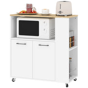 Tavolo da cucina con ruote e ripiano regolabile ¨C zephmum ¨C 75x40x80,5 cm bianco