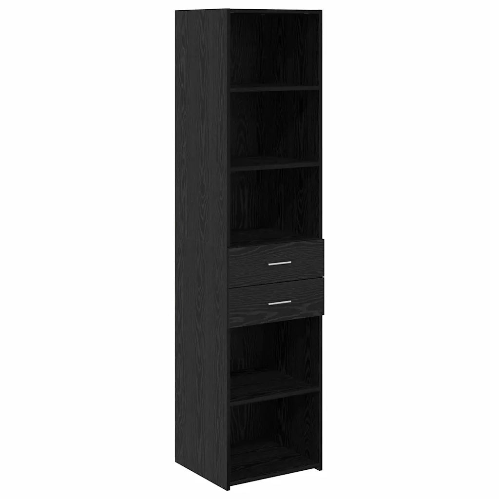 Credenza-Buffet-Armadio da cucina Rovere Nero 45 x 42,5 x 185 cm Legno multistrato
