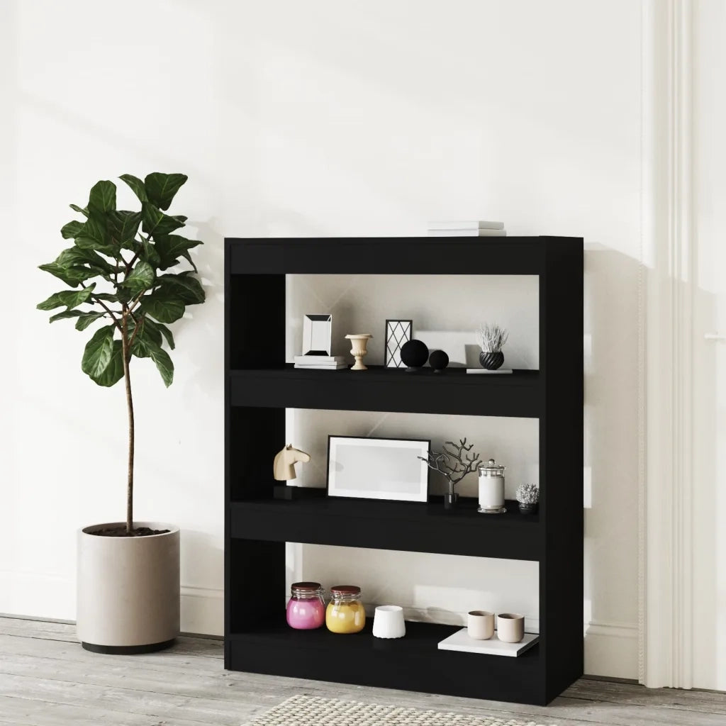 Libreria/Divisorio Nero 80x30x103 cm in Legno Multistrato cod mxl 33789