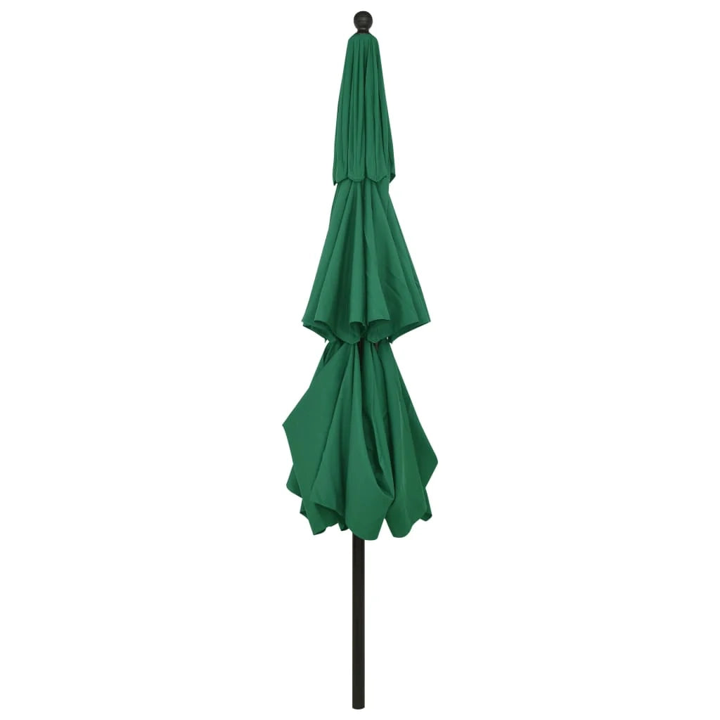 Ombrellone da giardino a 3 livelli con palo in alluminio da 3,5 m verde 02_0008783