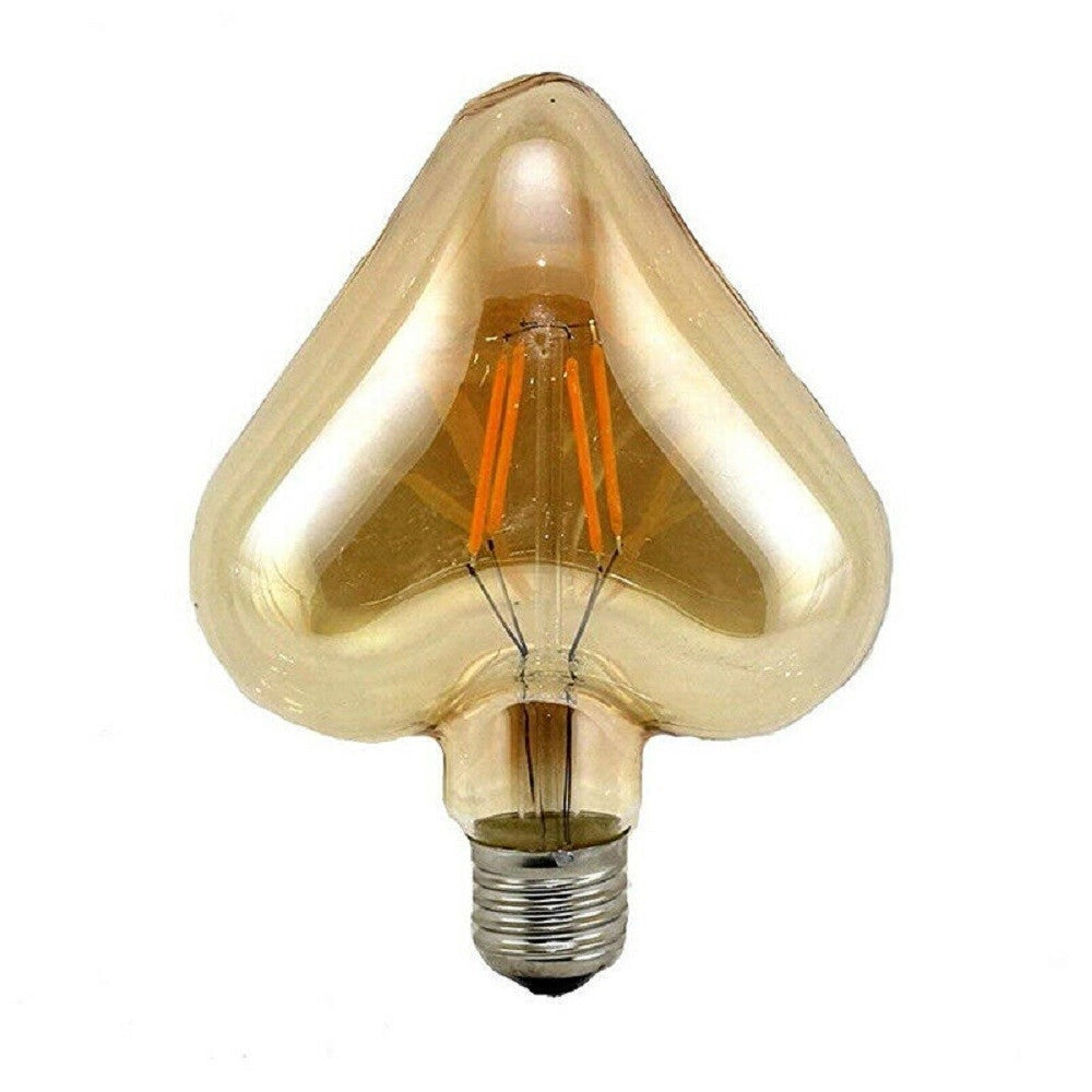 Trade Shop - Lampadina Filamento Cuore Ambra E27 4w Stile Vintage Retro Luce Decorativa Cu-oc -