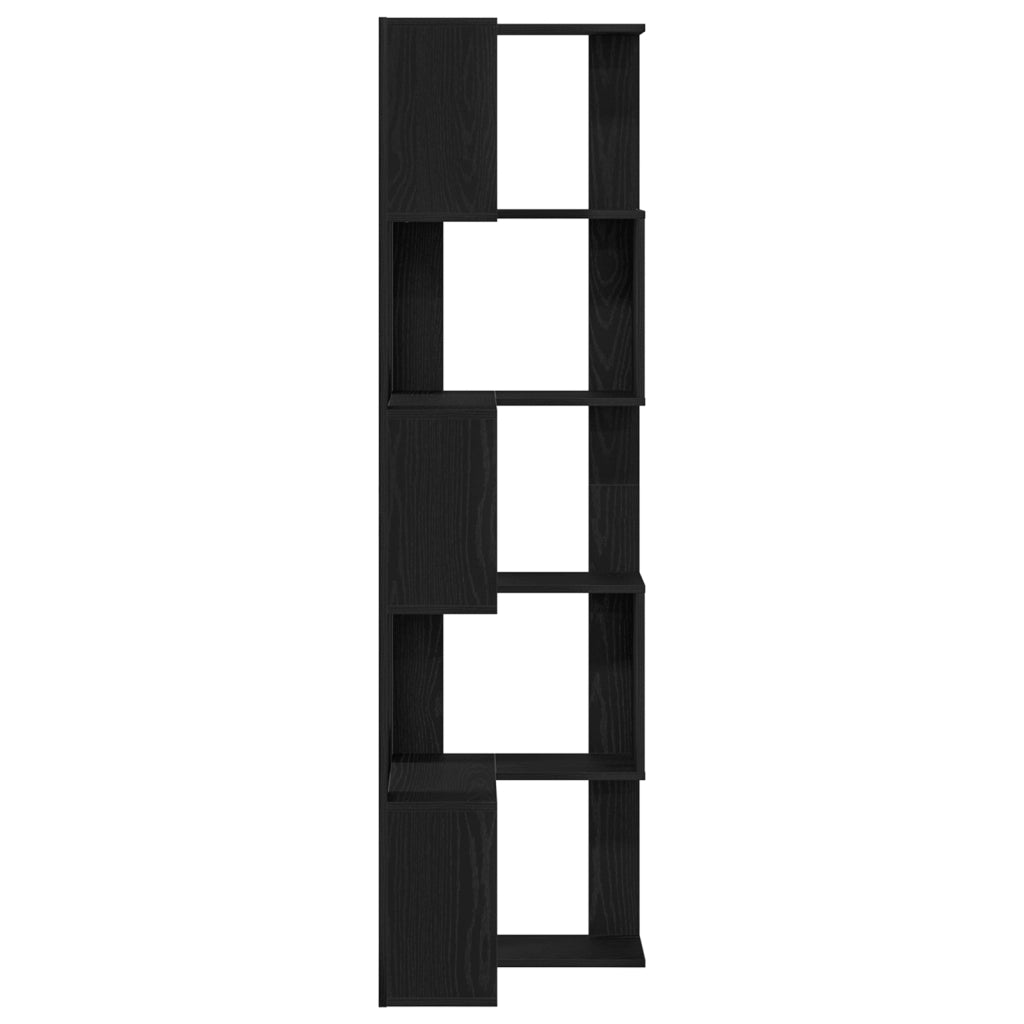 Scaffale angolare  a 5 ripiani in rovere nero 50x50x179 cm in legno ingegnerizzato
