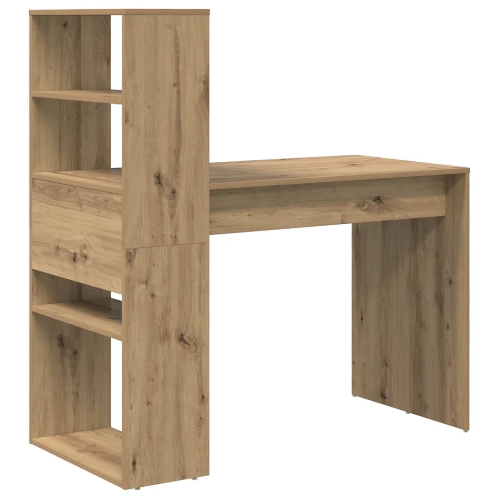 Scrivania | Tavolo da Ufficio con lo scaffale Rovere artigianale 113 x 54 x 120 cm