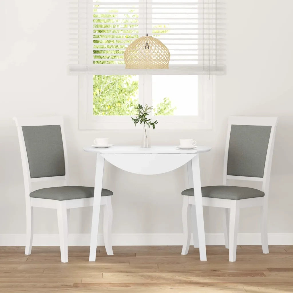 Sedie da Pranzo con Cuscini 2 pz Bianco Legno Massello di Hevea