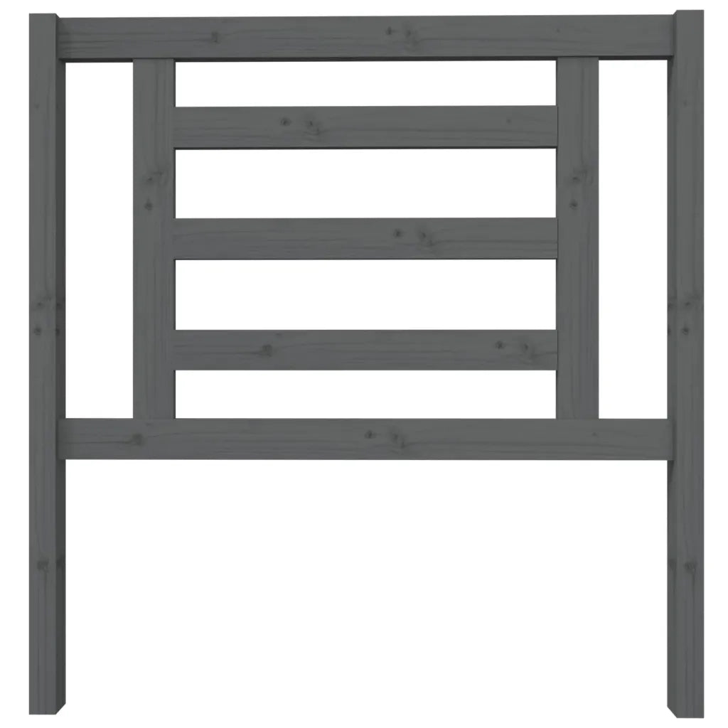 Testiera | Testata per Letto Grigia 96x4x100 cm in Legno Massello di Pino