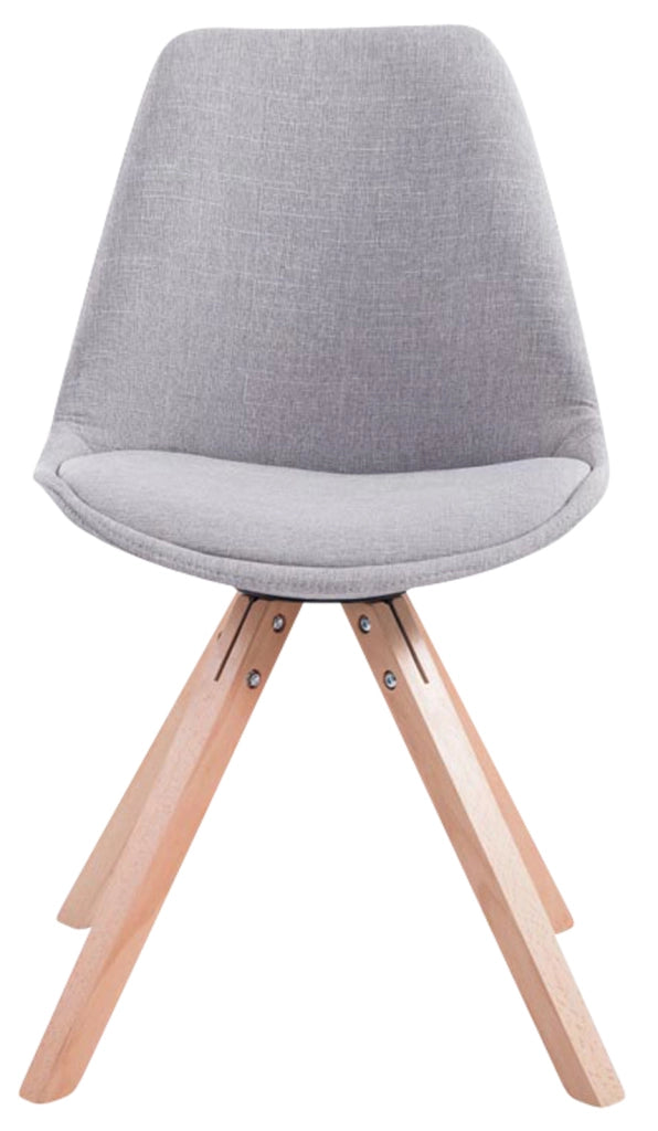 Set di 4 sedie per visitatori Toulouse Fabric Square grigio,natura