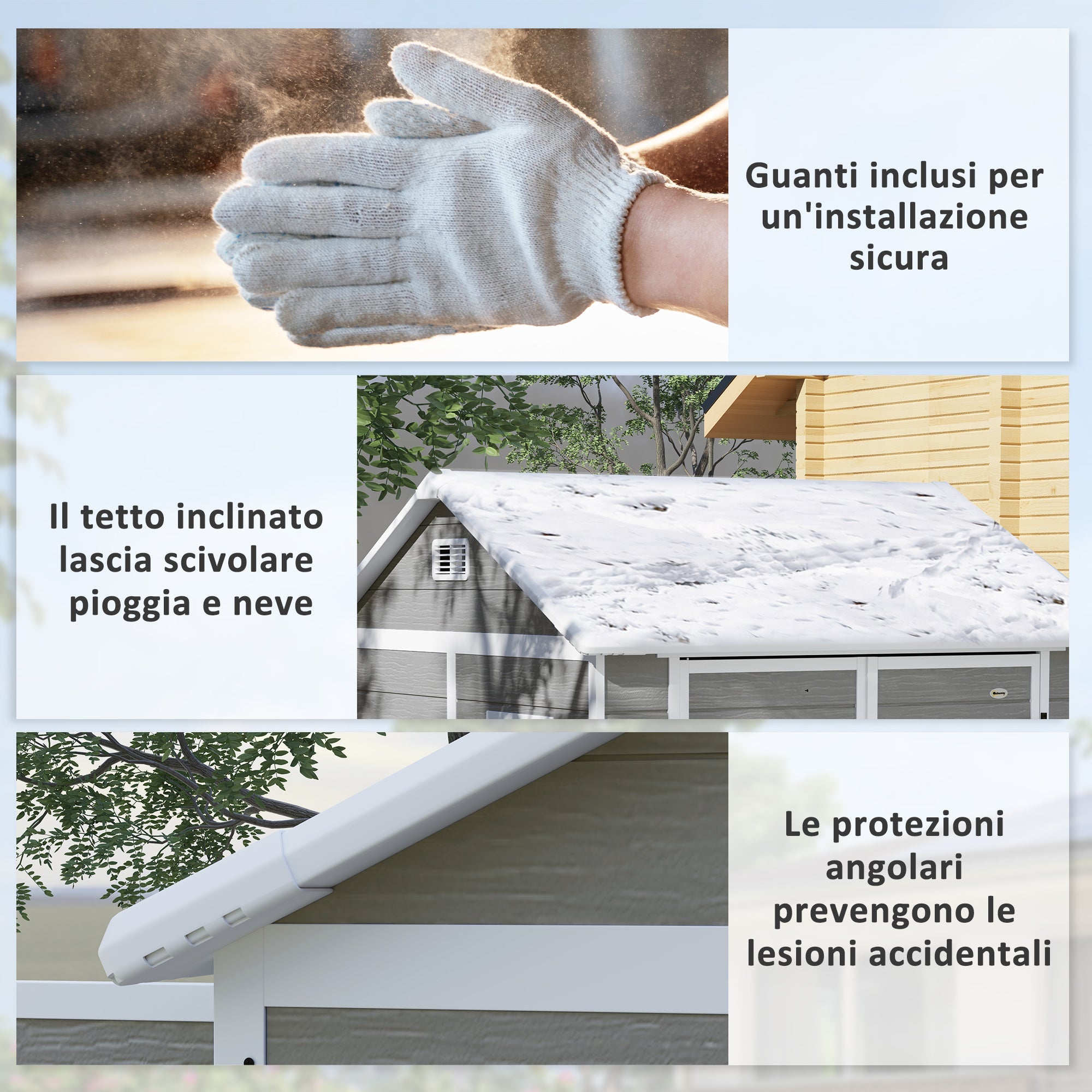 Casetta Box da Giardino 180x180 cm con Pavimento 2 Porte con Blocco e Finestra in Resina Grigio