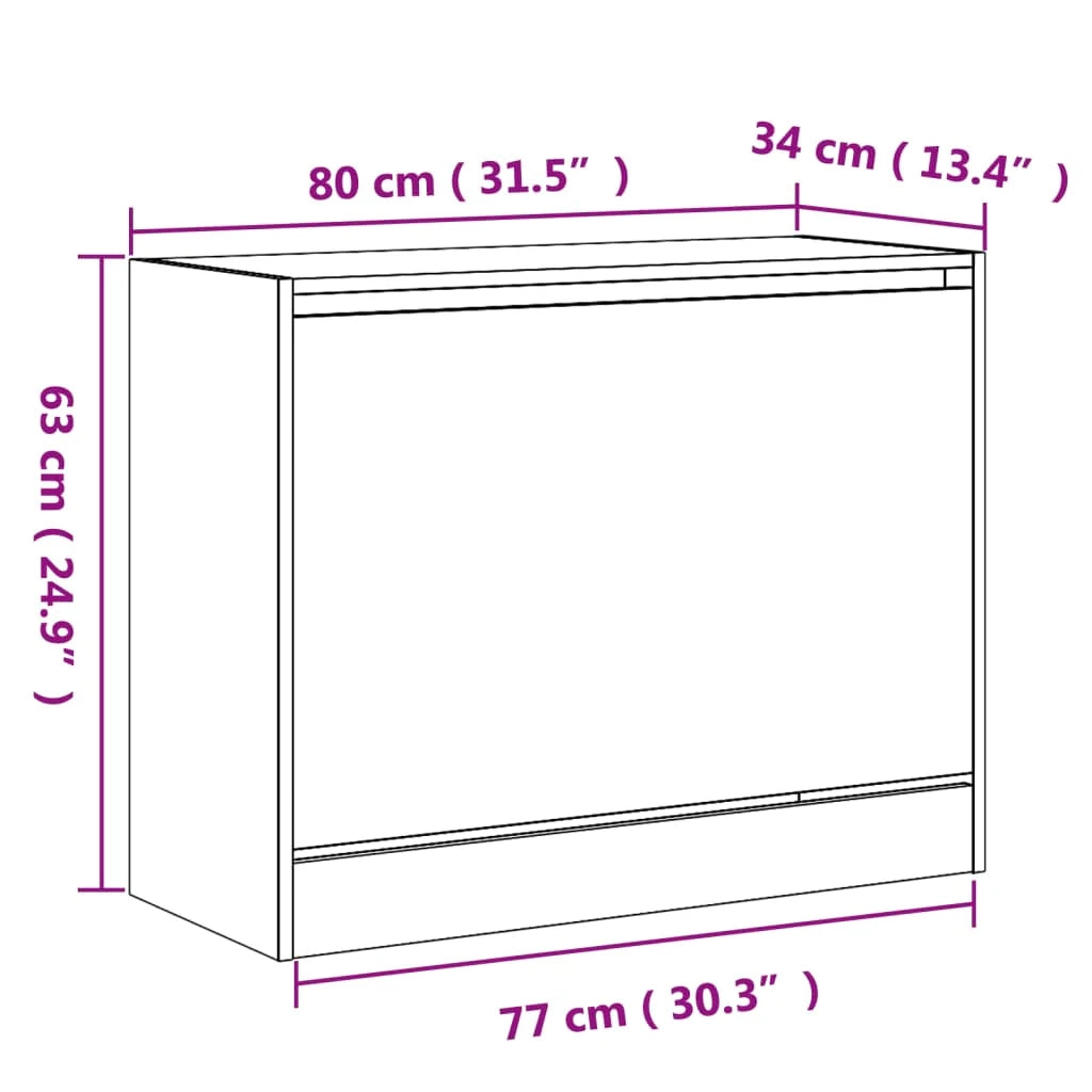 Scarpiera mobile contenitore per scarpe mobile per ingresso/corridoio/soggiorno 80 x 34 x 63 cm legno ingegnerizzato marrone 02_0021591