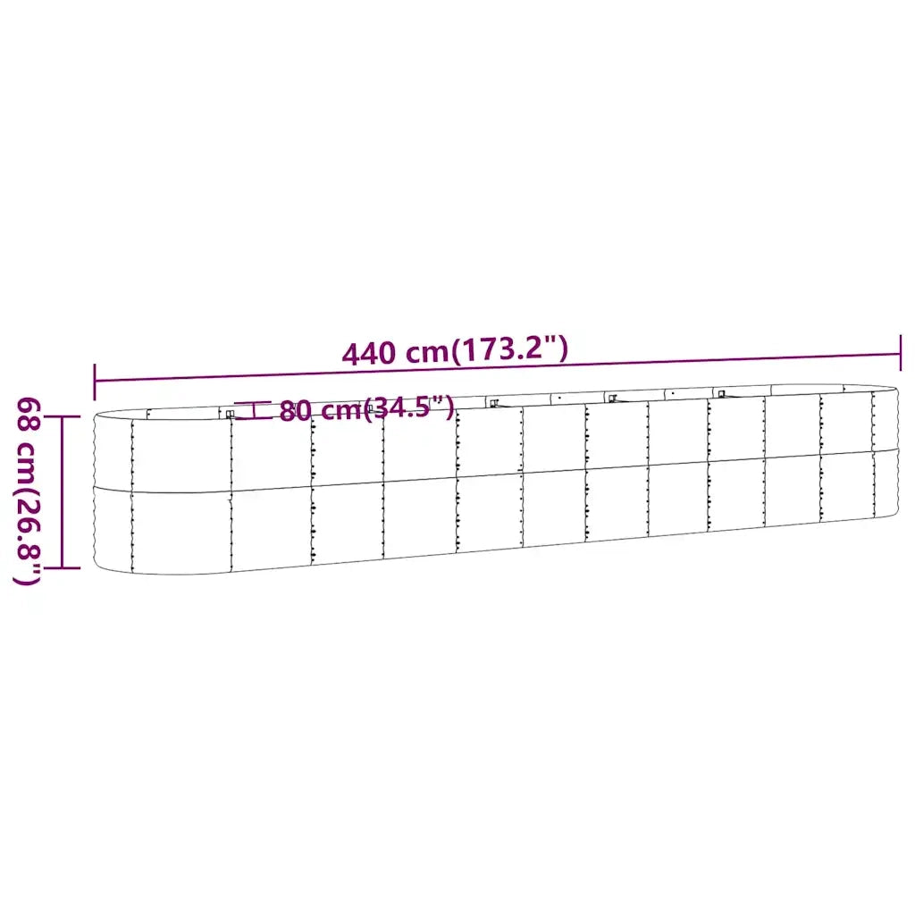 Letto Giardino Acciaio Zincato 440x80x68 cm Grigio 318969