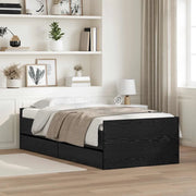 Struttura del letto Rovere Nero 90 x 190 cm Pino massello