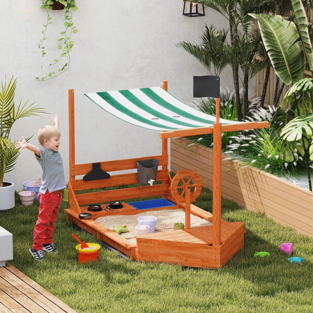 Set Gioco Giardino Piratenschiff ¨C zephmum ¨C Legno, Verde, 180x103x144.5 cm